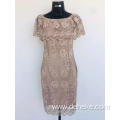 Women's knit fashion lace dress